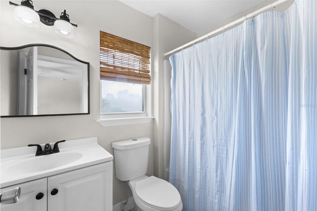 445 Horseshoe Loop Rd, Terra Ceia, FL 34250 - bathroom featuring vanity, toilet, and a shower with curtain