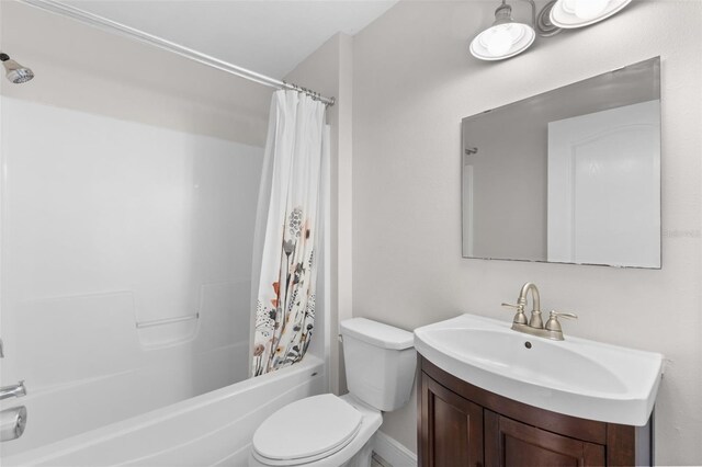 445 Horseshoe Loop Rd, Terra Ceia, FL 34250 - bathroom featuring vanity, shower / tub combo, and toilet