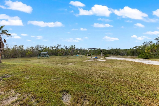 view of yard featuring a playground