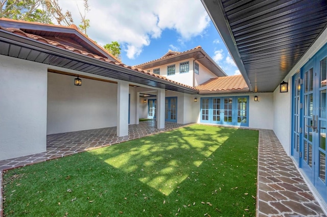 exterior space with french doors