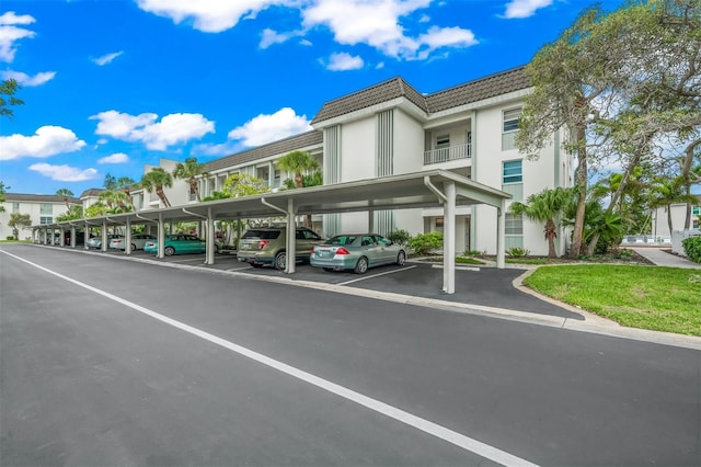 view of parking / parking lot