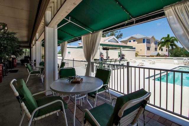 balcony featuring a patio area