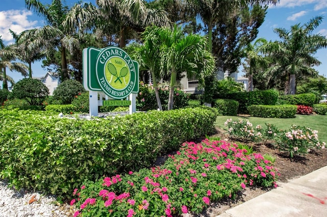 view of community sign