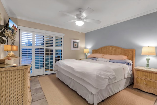 4119 61st Avenue Terrace W Unit 105, Bradenton, FL 34210 - bedroom with ornamental molding and ceiling fan
