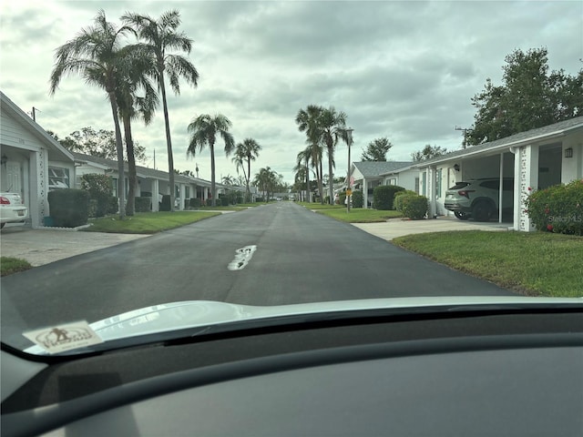 view of road featuring a residential view