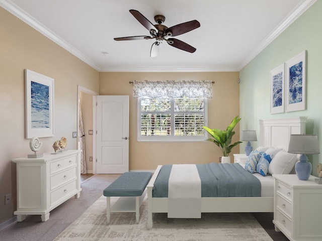8133 Miramar Way Unit 201, Lakewood Ranch, FL 34202 - bedroom featuring crown molding, carpet flooring, and ceiling fan