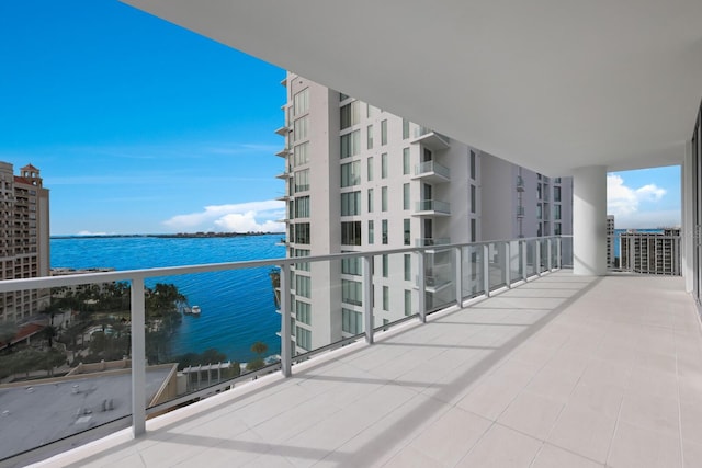 balcony with a water view