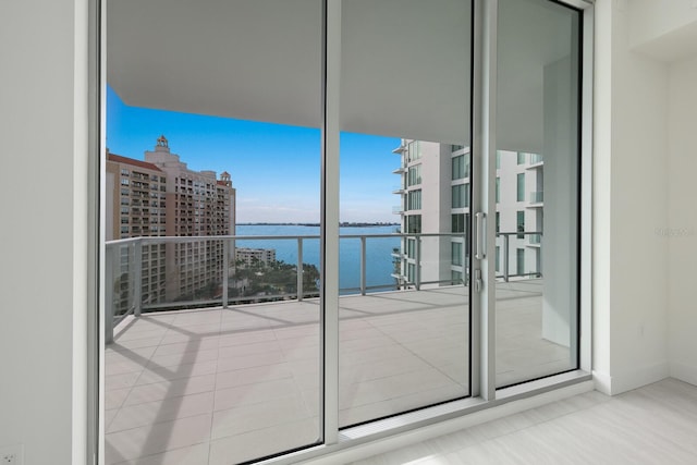 balcony with a water view