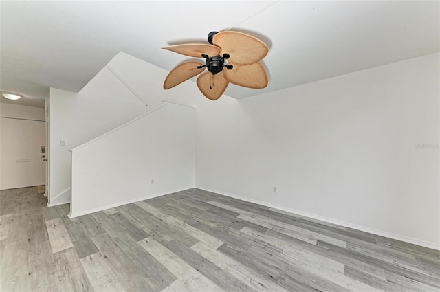 interior space featuring ceiling fan and light hardwood / wood-style flooring