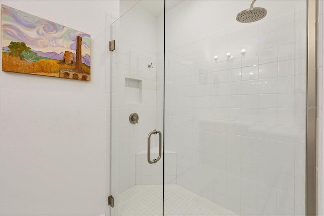 bathroom featuring walk in shower