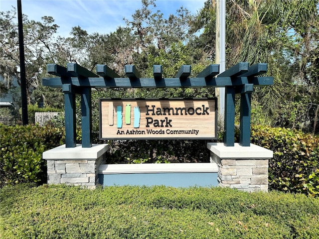 view of community sign