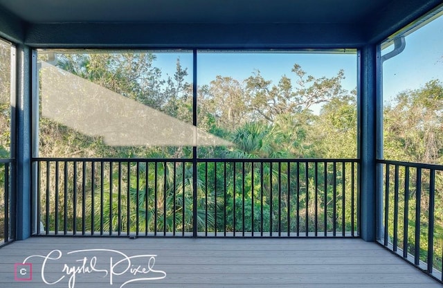 view of unfurnished sunroom