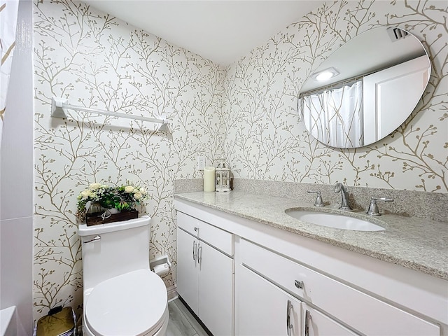 bathroom with vanity and toilet