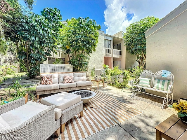 view of patio featuring outdoor lounge area