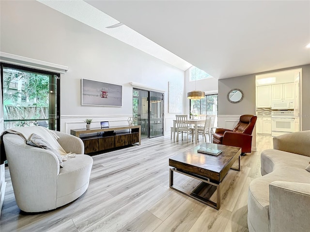 living room featuring light hardwood / wood-style flooring