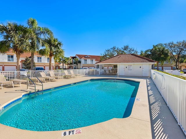 view of pool with a patio