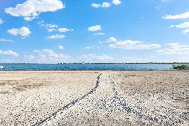 property view of water with a beach view