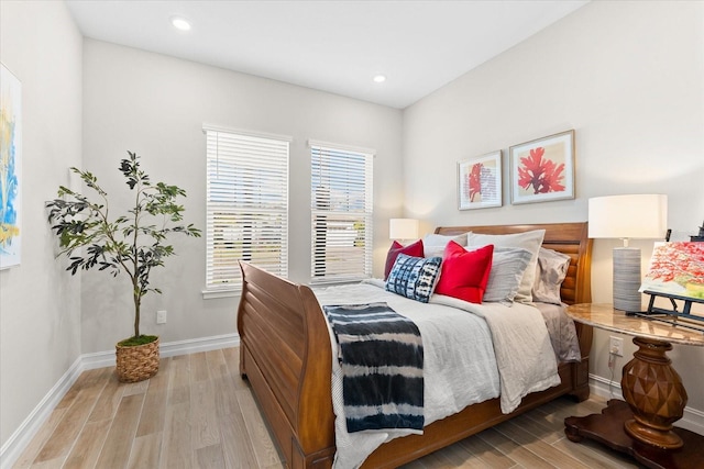 bedroom featuring light hardwood / wood-style floors