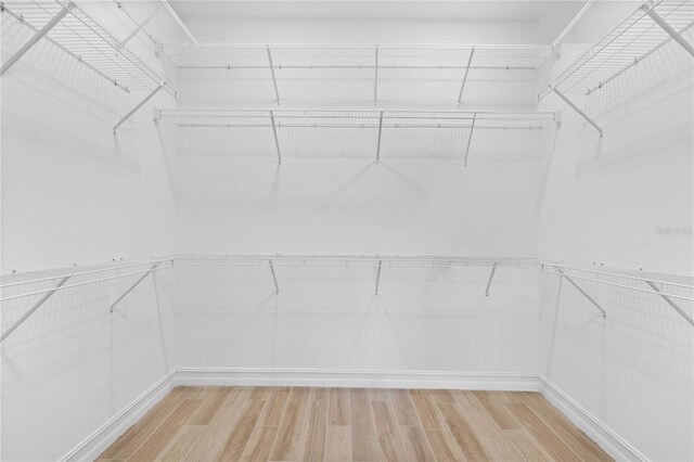 spacious closet with wood finished floors