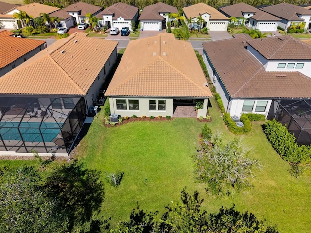 aerial view with a residential view