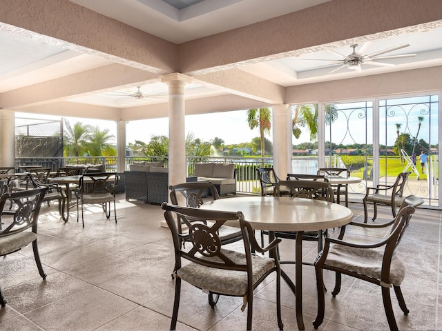 view of patio / terrace with ceiling fan