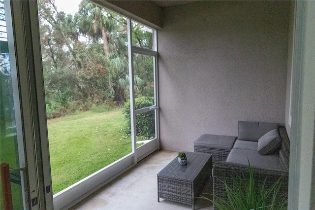 sunroom with plenty of natural light