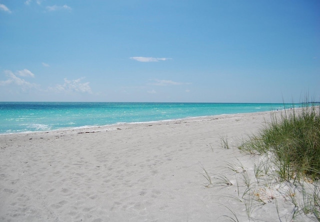 property view of water with a beach view