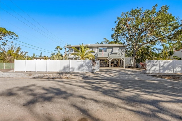 exterior space featuring a carport