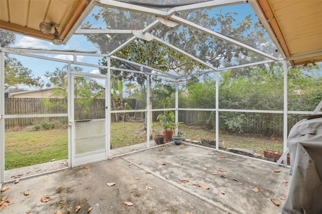 view of unfurnished sunroom