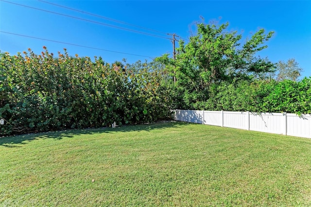 view of yard with fence