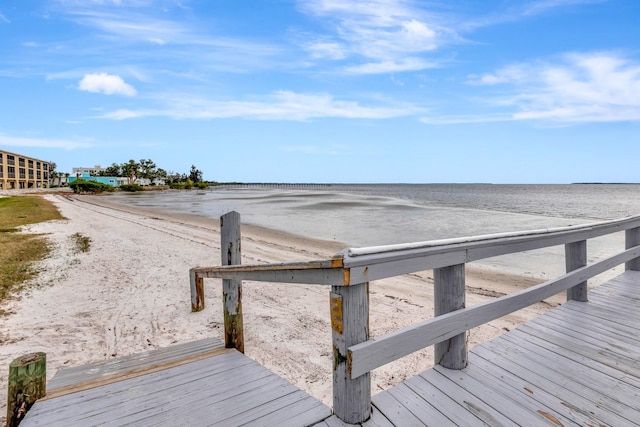 exterior space featuring a water view