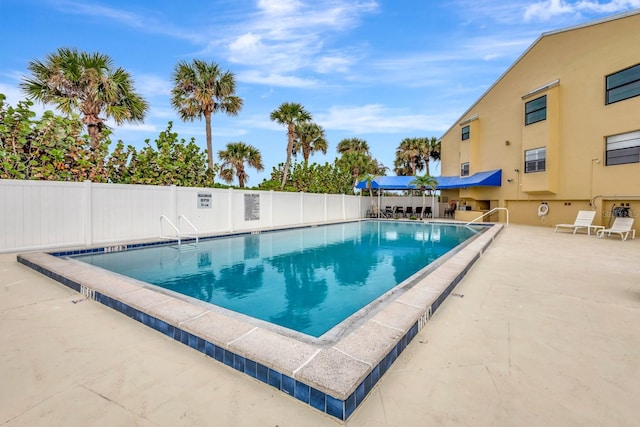 view of pool featuring a patio