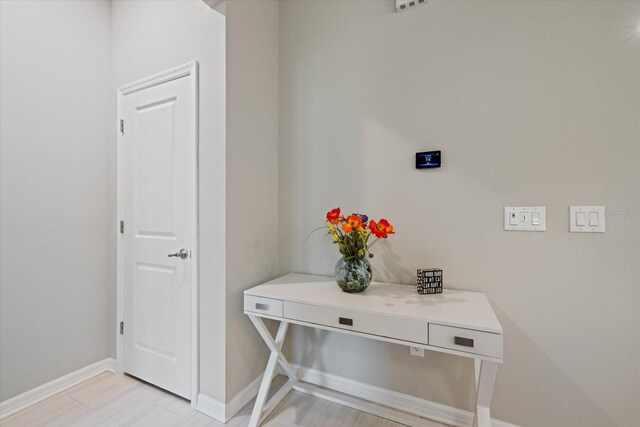 interior space featuring light hardwood / wood-style flooring