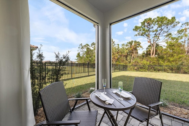 view of sunroom