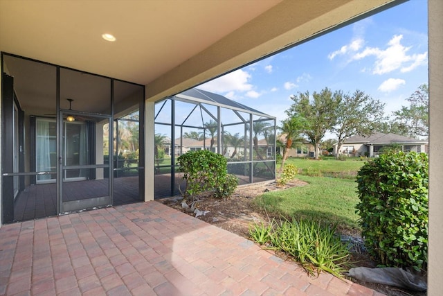 view of patio / terrace with glass enclosure