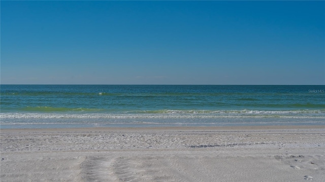 property view of water with a beach view