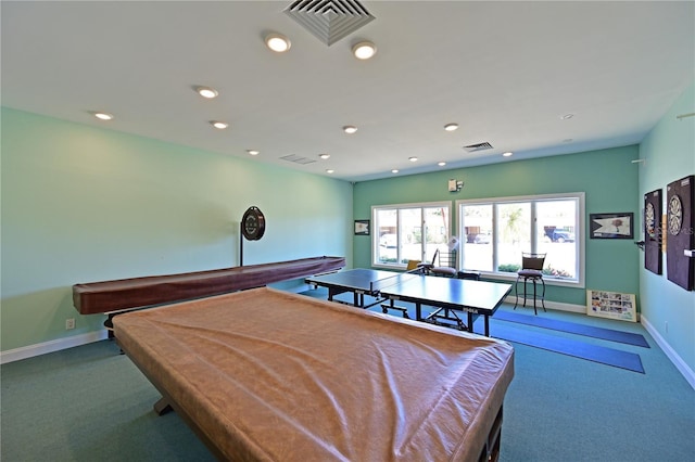 recreation room featuring carpet floors and pool table