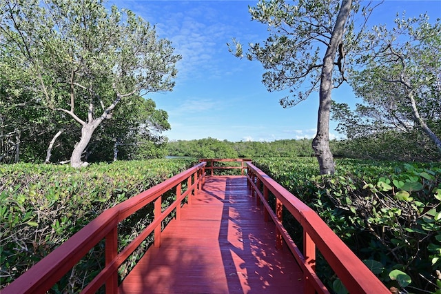 view of dock area