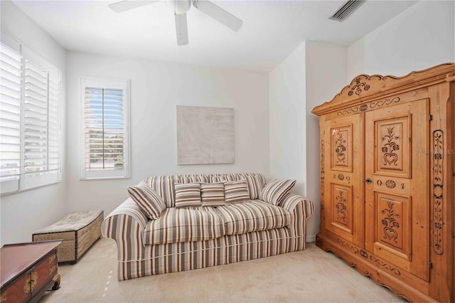 4209 Cascade Falls Dr, Sarasota, FL 34243 - living area featuring carpet floors and a ceiling fan