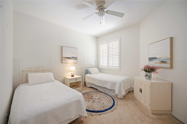 4209 Cascade Falls Dr, Sarasota, FL 34243 - bedroom featuring light carpet and a ceiling fan