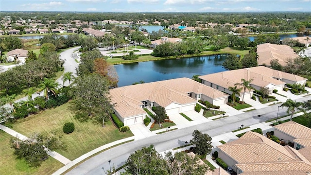 4209 Cascade Falls Dr, Sarasota, FL 34243 - aerial perspective of suburban area featuring a large body of water