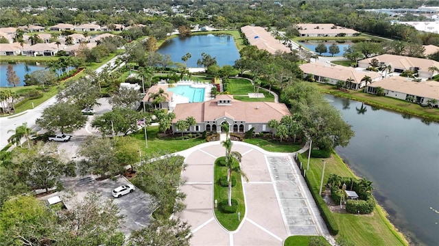 4209 Cascade Falls Dr, Sarasota, FL 34243 - view of property location with a nearby body of water, a pool, and nearby suburban area