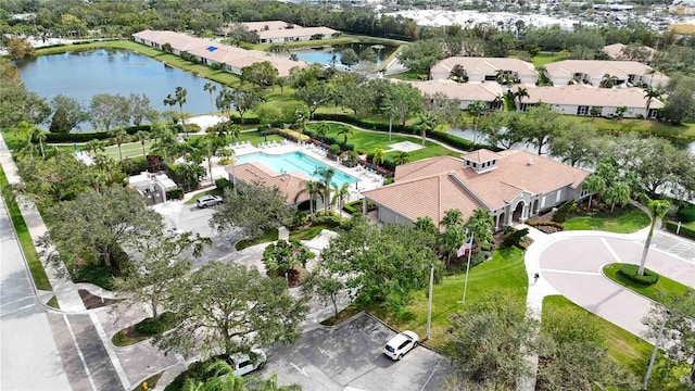 4209 Cascade Falls Dr, Sarasota, FL 34243 - drone / aerial view of a nearby body of water and a pool