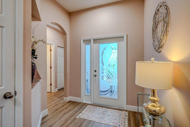 entrance foyer featuring light hardwood / wood-style floors