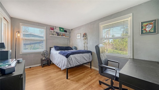 bedroom featuring light hardwood / wood-style flooring