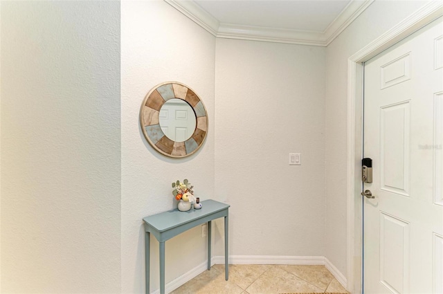 interior space with ornamental molding