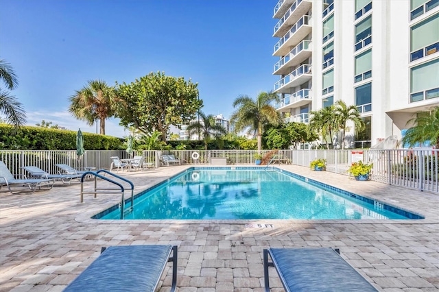 view of pool with a patio