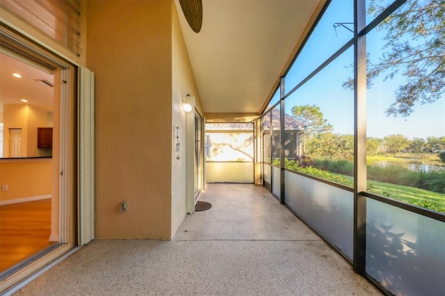 view of unfurnished sunroom