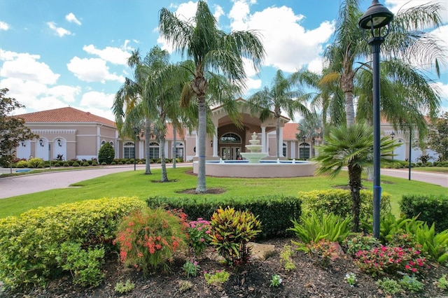 view of front facade with a front lawn