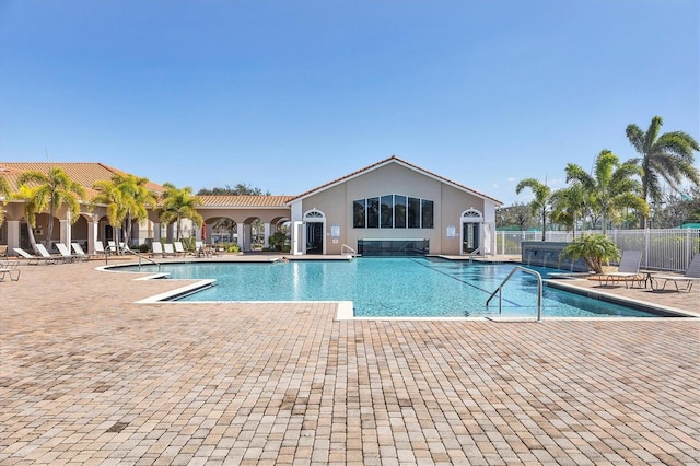 view of pool featuring a patio area